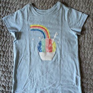 Tea Collection Shaved Ice Rainbow Graphic Tee, light blue, Size 8